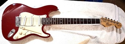 Squier Stratocaster by Fender Bullet Series Good Condition ProSetup Soft Case.