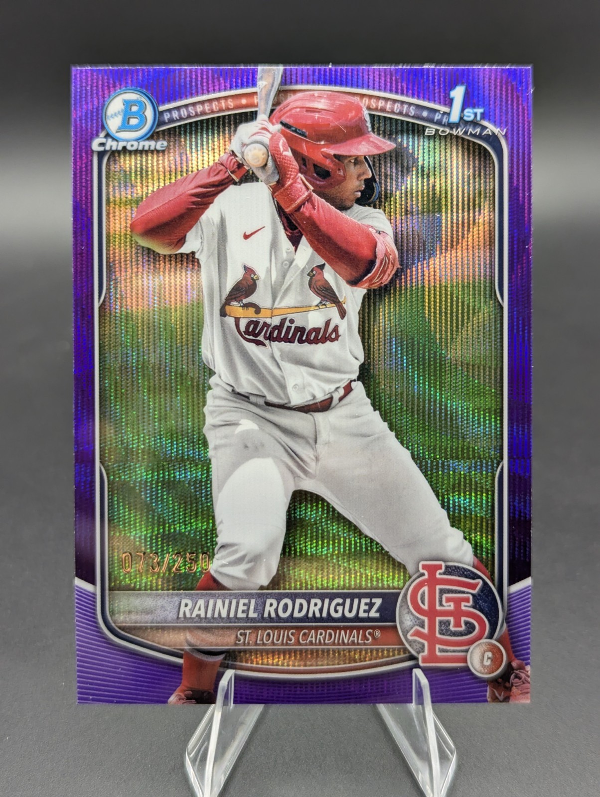 2025 Bowman Chrome 1st Rainiel Rodriguez #BCP-200 Purple Wave Refractor 73/250