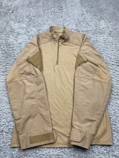 Tru Spec Shirt Men Medium Tan 1/4 Zip Ripstop Military Combat Tactical Pullover