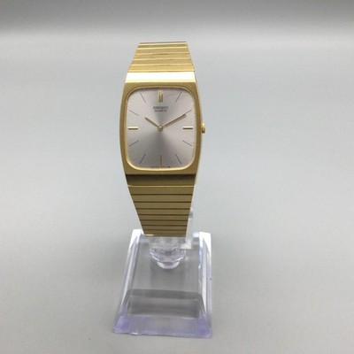 Vintage Seiko Mens Watch 26mm Silver Dial Gold Tone 7430-5580 New