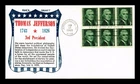 DR JIM STAMPS US COVER THOMAS JEFFERSON 3RD PRESIDENT FDC KHOL KRAFT CACHET
