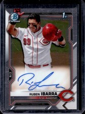 2021 Bowman Draft Ruben Ibarra Chrome Auto Autograph 1st Prospect #CDA-RI Reds