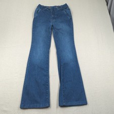 Pilcro Jeans Womens 27 Blue Kit Flare Flap Pocket Stretch