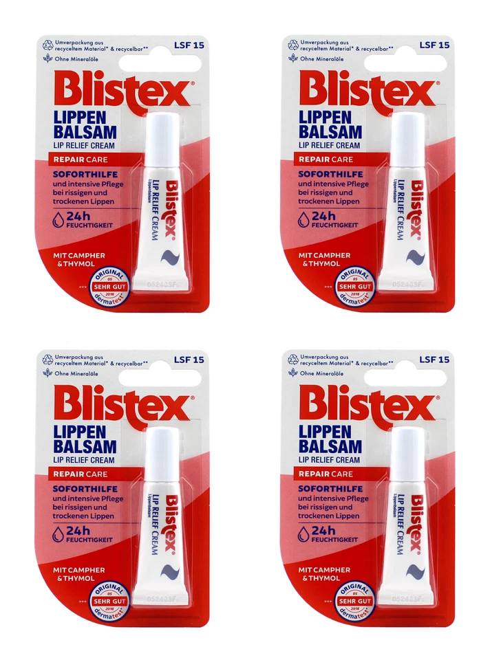 4x Blistex Lippen Balsam Repair Care Lippenpflegestift , 4x6ml EAN4008455036717