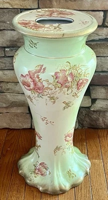 Antique Victorian Maddocks Lamberton Works Floral Theme Porcelain Umbrella Stand - Image 1 of 4