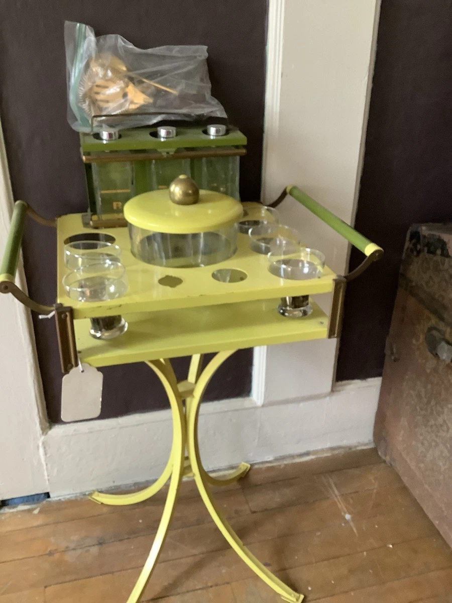 Set Vintage De 5 Pièces : Seau à Glace Et Verres + Pics Flamant Rose - Déco Bar