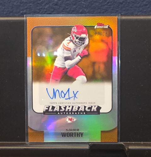 Topps 2025 Finest Flashback Autographs Xavier Worthy Rookie Auto 17/25 #FBA-XW