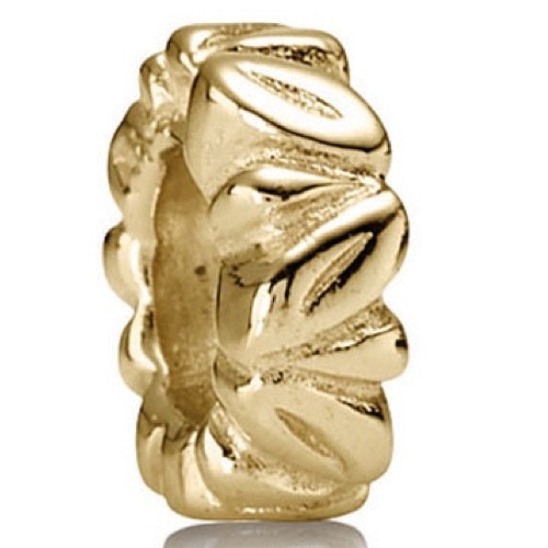Authentic Pandora Retired 14K Gold Leaf Spacer - 750241