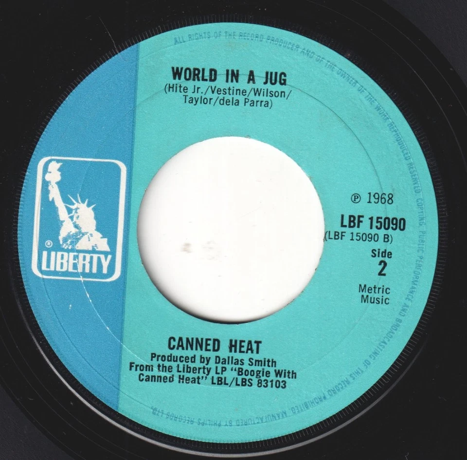 Canned Heat On the Road Again 7" vinyl UK Liberty 1968 Large centre label design - Image 2 of 2