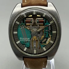 Vintage Bulova Accutron Spaceview Mens Watch 38mm Skeleton Dial New Battery
