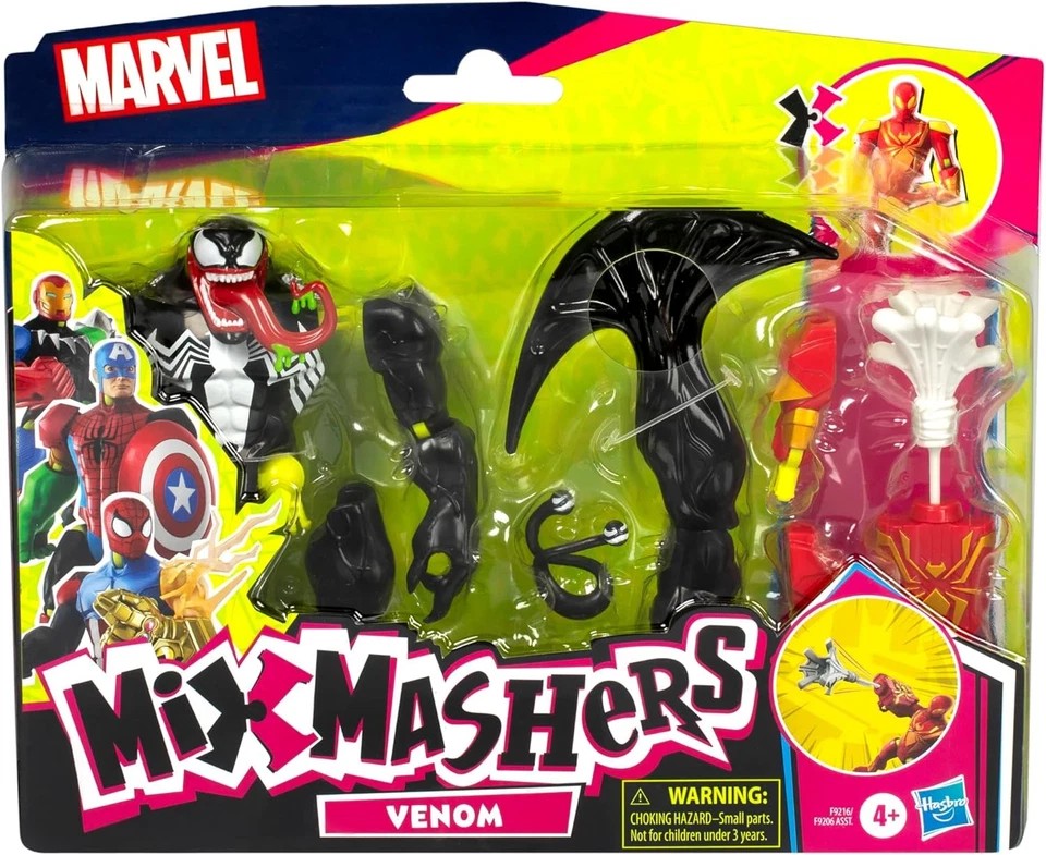 Figura de acción de lujo Spider-Man MixMashers Marvel Venom personalizada Mix-and-Match...  Foto 2 de 4