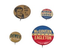 Presidential Political PIN PINBACK BUTTON LOT Kennedy McGovern Nixon Dewey