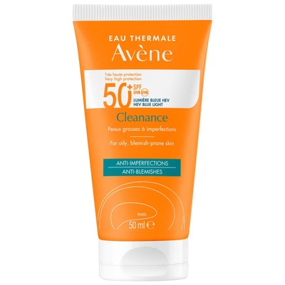 Avène Cleanance SPF50+ 50 ml ist eine Creme mit sehr hohem UVB/UVA- und Anti-Bla