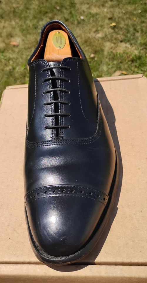 Allen Edmonds Fifth Avenue 10.5D Oxfords Negros EE. UU. Suelas de Cuero Usadas en Excelente Condición $425 Foto 3 de 4