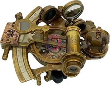 Vintage Antique Compass Solder Marine Brass Sextant Only Navigation Instrument