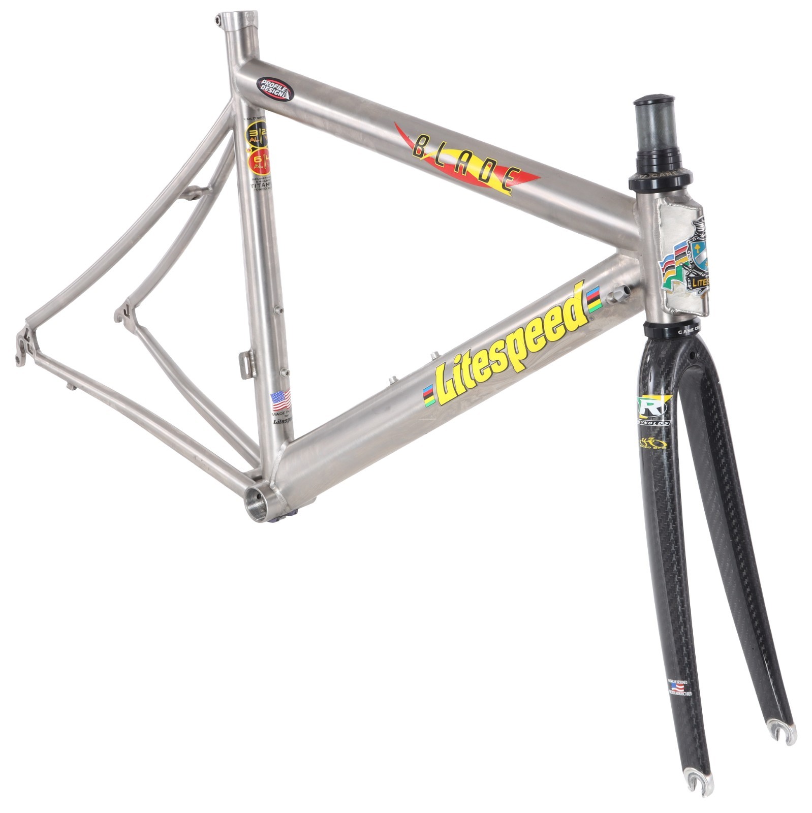 Litespeed Blade Aero Titanium Tri Bike Frameset 49cm QR 650c Rim USA 6Al/4V 90's