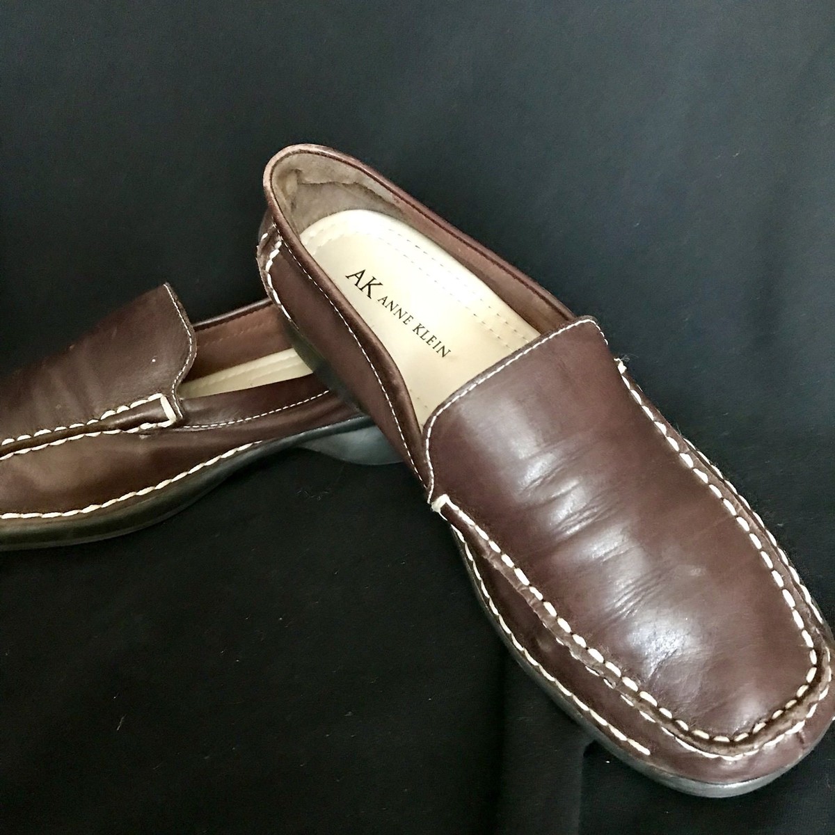 Anne Klein iFlex Brown Leather Woman's Shoes Size 6M Cute! @62