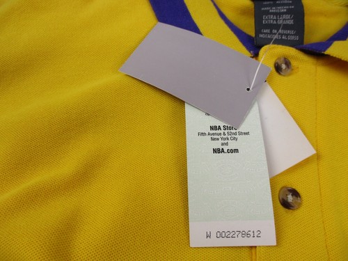 Vintage Los Angeles Lakers Polo Shirt Mens XL Yellow Basketball Logo NOS *READ** - Bild 15 von 21