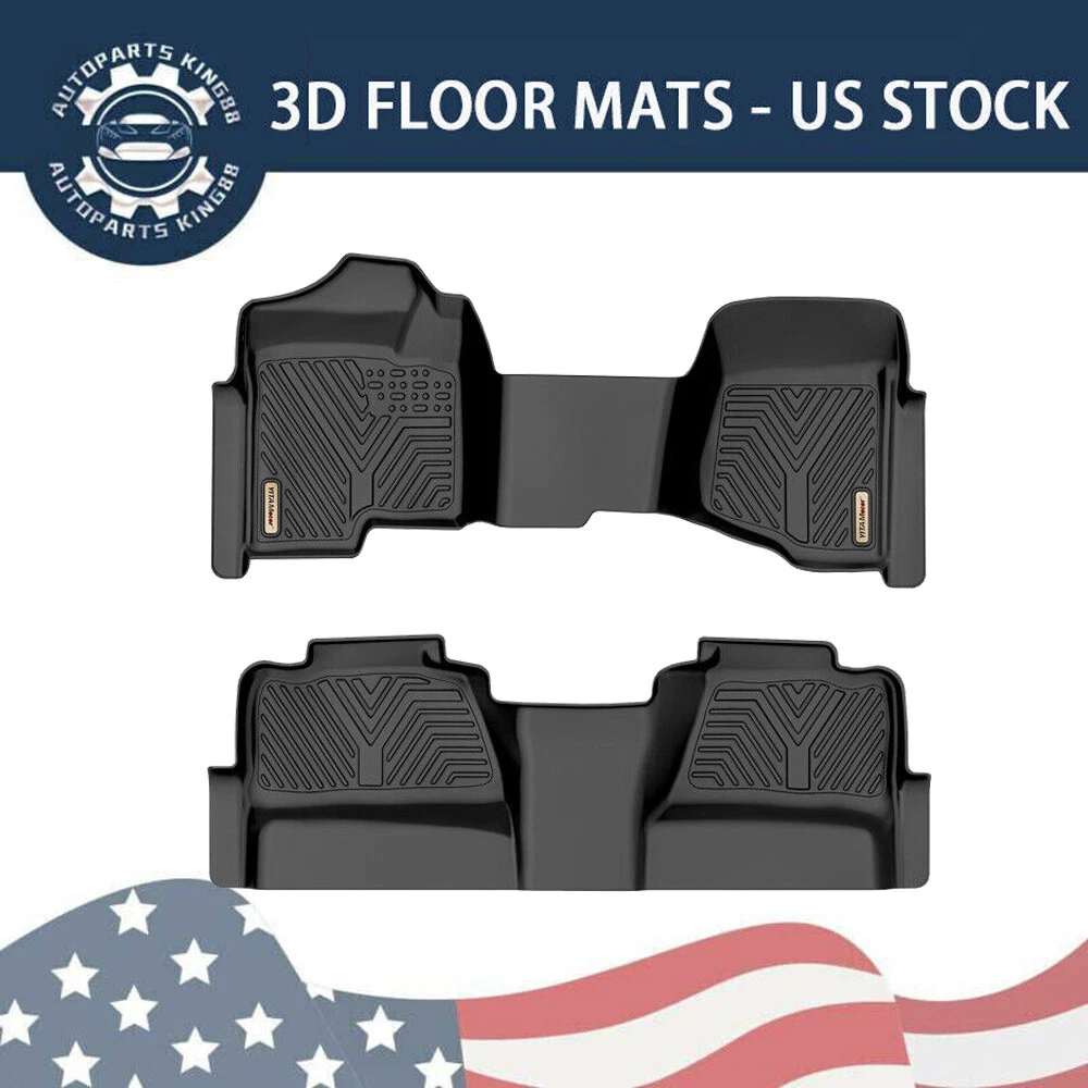 Floor Mats for 07 13 Silverado Sierra 1500 Crew Cab Front Rear