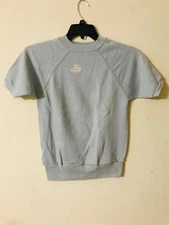 CLASSIC CREW NECK SWEATSHIRT SHORT SLEEVES SMALL MEDIUM BLACK NAVY BLUE AND GRAY