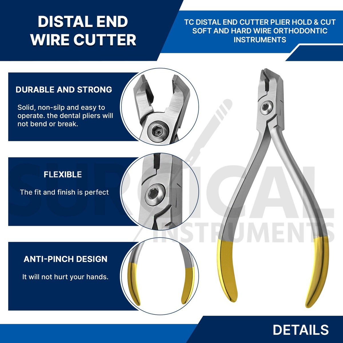 Orthodontic Cutter TC Distal End Cutter - Orthodontic/Dental Instrument For Hard & Soft Wire Dent Puller Stud - Foto 8