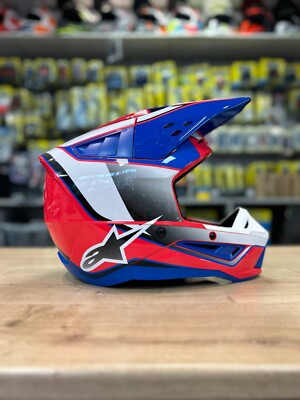NEU ALPINESTARS SM5 MOTOCROSS ENDURO HELM 2025 ECE2206 ATV DHMTB BLAU ROT WEISS