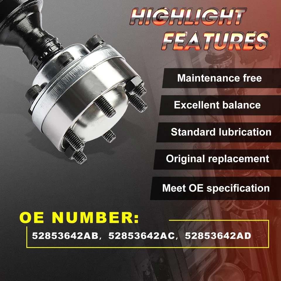 Front AWD Driveshaft for 2011-2021 Dodge Durango & Jeep Grand Cherokee 3.6L 5.7L - Image 3 of 4