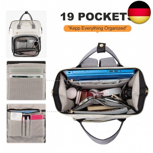 LOVEVOOK Rucksack Damen mit Laptopfach 17 Zoll, Laptop Rucksack