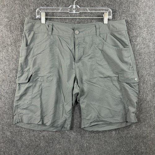 Columbia Cargo Shorts Women's 16 Gray Omni-wick Hiking Trail Outdoor 10" Inseam