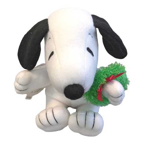 Hallmark Tis The Season Peanuts Snoopy Plush Stuffed Animal Christmas Wreath - Picture 2 of 7