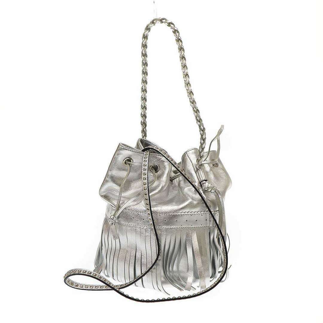 J&M DAVIDSON CARNIVAL M WITH STUDS SHOULDER BAG SILVER Used MESC-0 