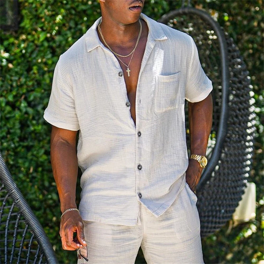Men Summer Outfit 2-Piece Set Short Sleeve T-Shirt and Shorts Sweatsuit Set