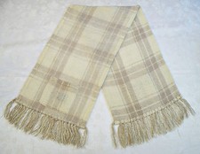 VINTAGE THE SCOTCH HOUSE PLAID MOHAIR BLEND WOMENS LONG FRINGE SCARF TWO POCKETS