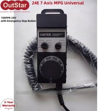 24E 7 Axis MPG Universal Manual Pulse Generator CNC Handwheel 100PPR 24V f/PLC #