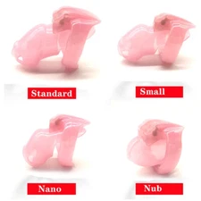 HT V4 Male Chastity Device Cage with 4 Rings Resin Lock Bondage Adults Chastity