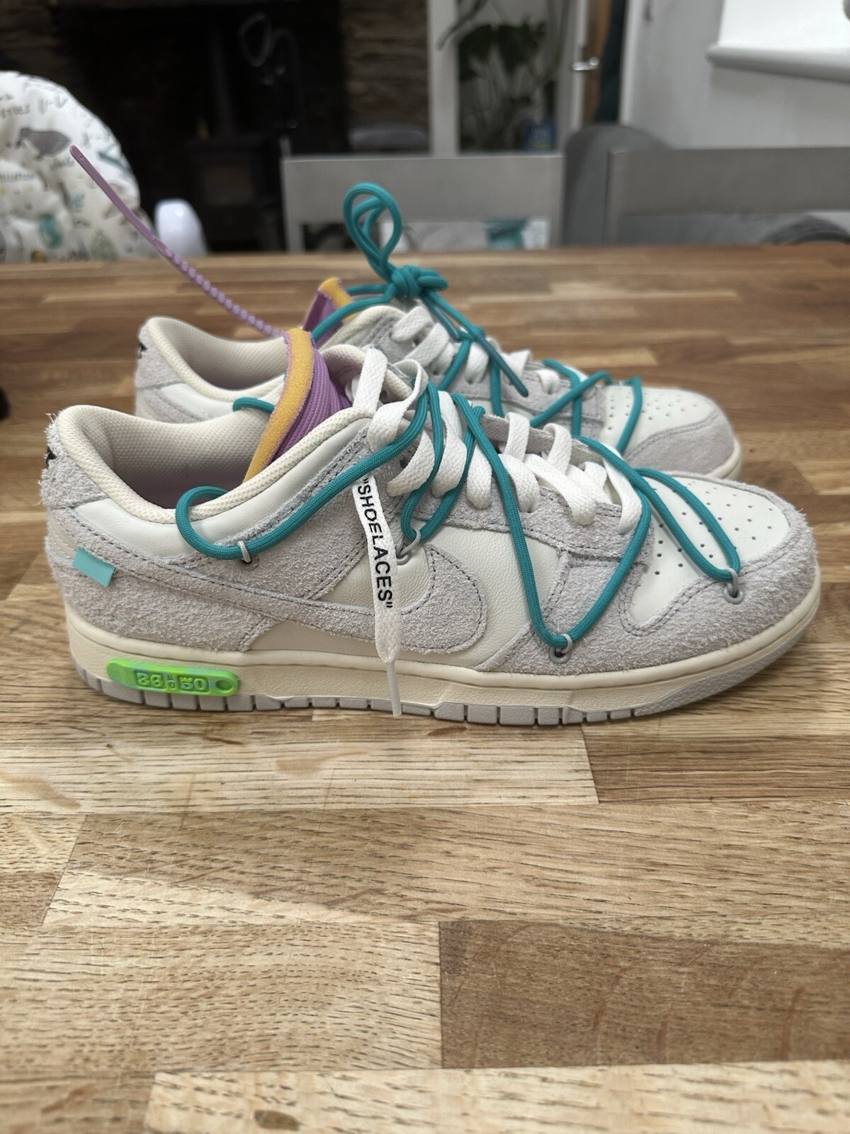 OFF WHITE X NIKE ? Nike x Off White Dunk Low lotto 36 di 50 pizzo grigio blu taglia UK 9