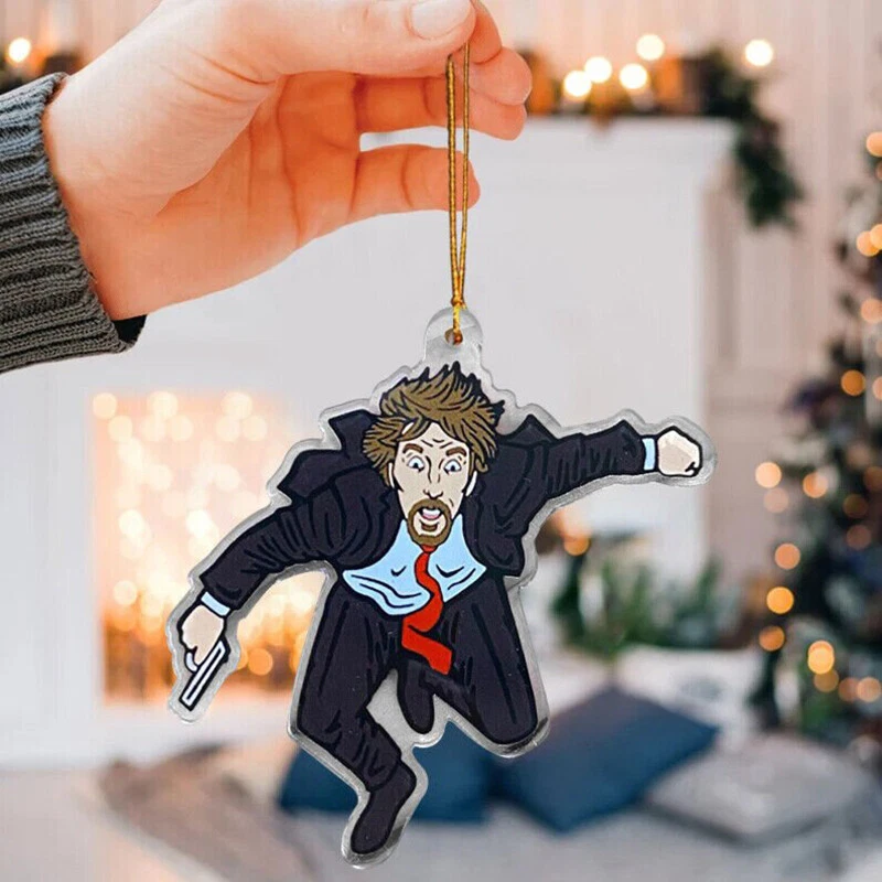 Ciondolo decorazione albero di Natale Hans Gruber che cade Nakatomi Plaza fustellato duro