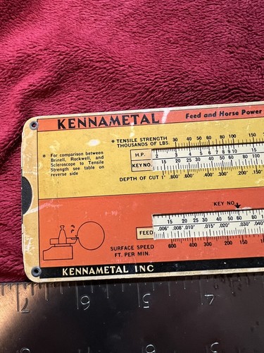 Vintage 1943 Kennametal Slide Chart Computer, Steel & Metal Cutting Tools. - Picture 5 of 8