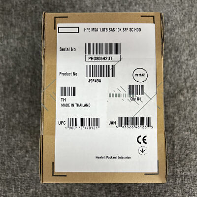 NEW HPE J9F49A 787649-001 MSA 1.8TB 12G SAS 10K SFF 2.5IN 512E HDD Hard Drive