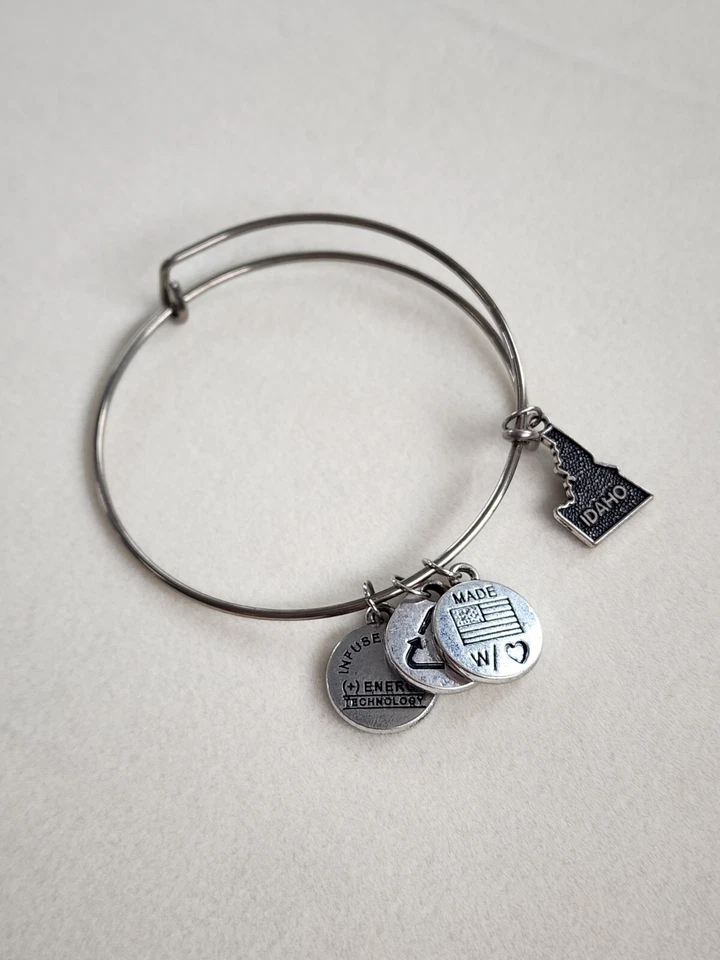 Brazalete Brazalete Acero Inoxidable ALEX & ANI Idaho De Colección Hecho en EE. UU. ❤�💙 Foto 3 de 4