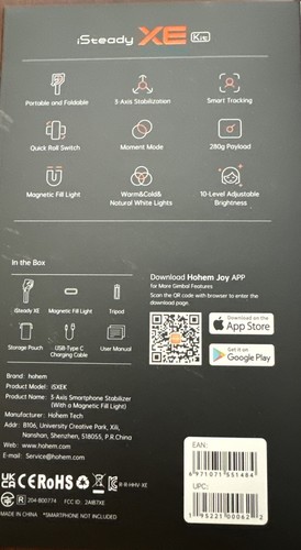 Hohem iSteady XE smartphone gimbal kit~ New In Box~$80.00 - Picture 3 of 4