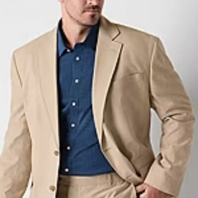 Men's Stafford Super Suit Slim Fit Suit Jacket - Dark Tan - 50R - NWT -FREE SHIP