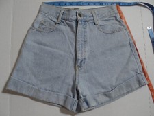 VINTAGE WOMENS PARIS BLUES DENIM HIGH WAIST SHORTS, SZ9 NO TAG SEE MEASURMENTS