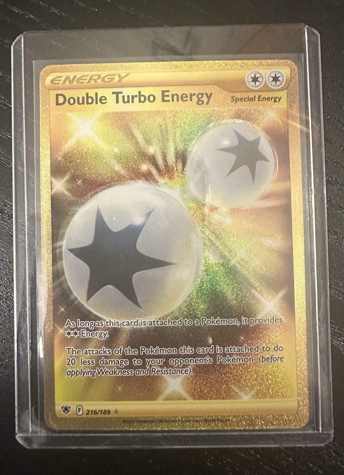 Pokemon Astral Radiance Double Turbo Energy 216/189 Hyper Rare Gold Card NM