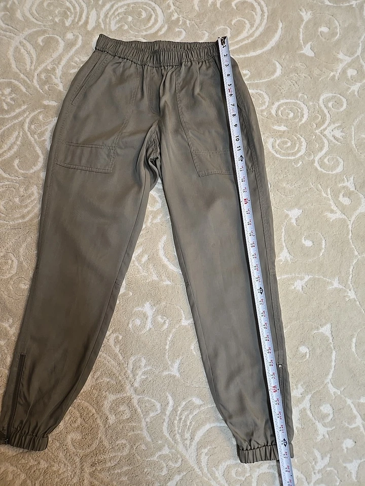 W By Worth女式裤子橄榄绿色P码/小口袋弹性腰袋 — 第 4/4 张图片