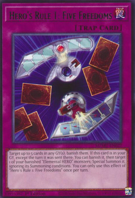 1X NM Hero's Rule 1: Five Freedoms - MZMU-EN027 - Rare 1st Edition
