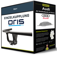 Starre AnhäNgerkupplung für Audi A3 Stufenheck (4-TüRer) 16-20 Typ 8V Oris NEU