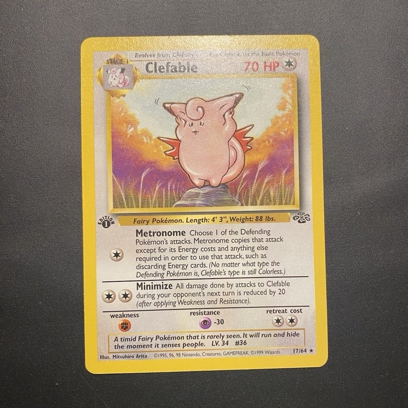 Wizards of the Coast Pokemon TCG Clefable 17/64 Jungle 1st Ed Holo Rare 1999