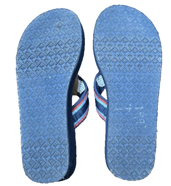 Sandalias chanclas Margaritaville Breezy cuña tanga para mujer 8 azul tostado rojo Foto 3 de 4