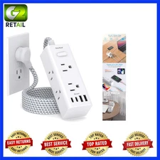 5ft Power Strip with 6 Outlets & Smart Charging Technology - Ideal for Travel